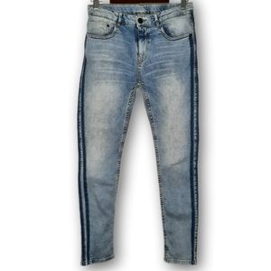 Zara Boys light blue jeans with side stripes Size 11-12